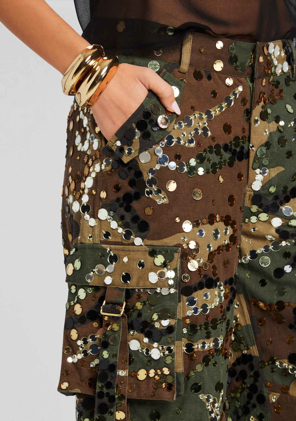 Alexia Embellished Pant by retrofête in Camo, product image 2
