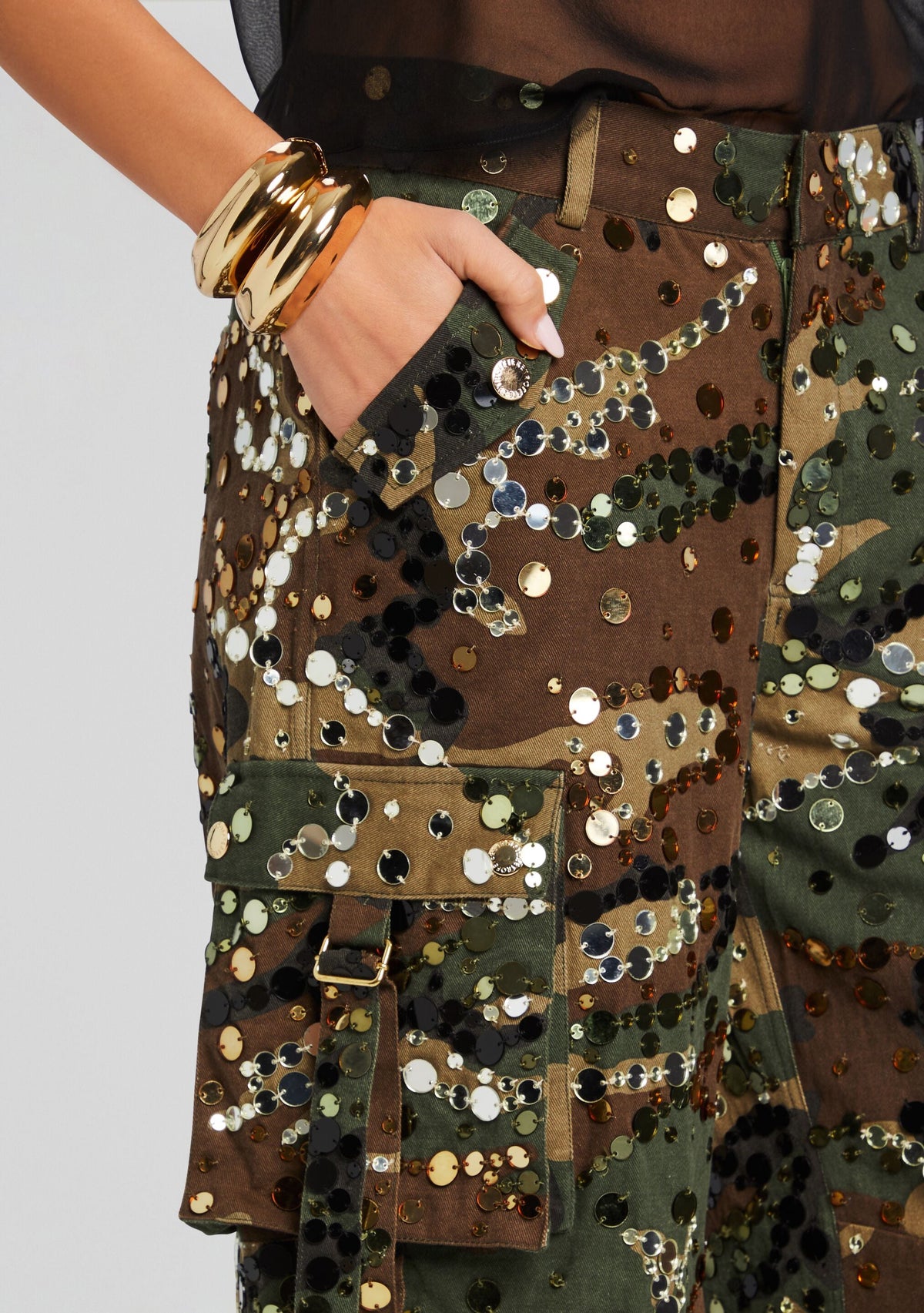 Alexia Embellished Pant by retrofête in Camo, product image 2