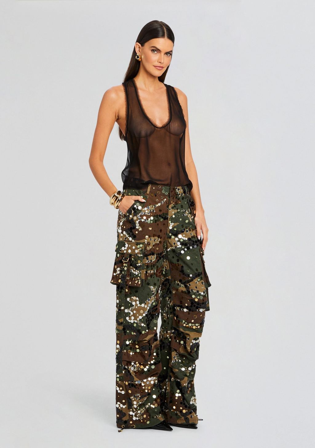 Alexia Embellished Pant by retrofête in Camo, product image 3