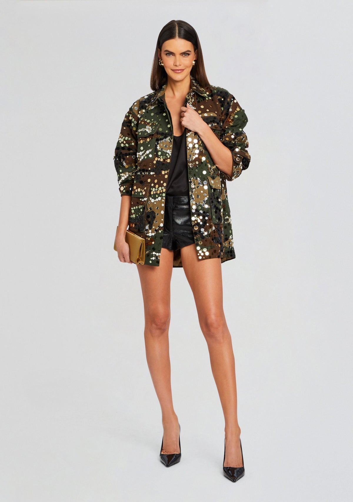 Arlie Embellished Jacket by retrofête in Camo, product image 5
