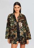 Arlie Embellished Jacket by retrofête in Camo, product image 1