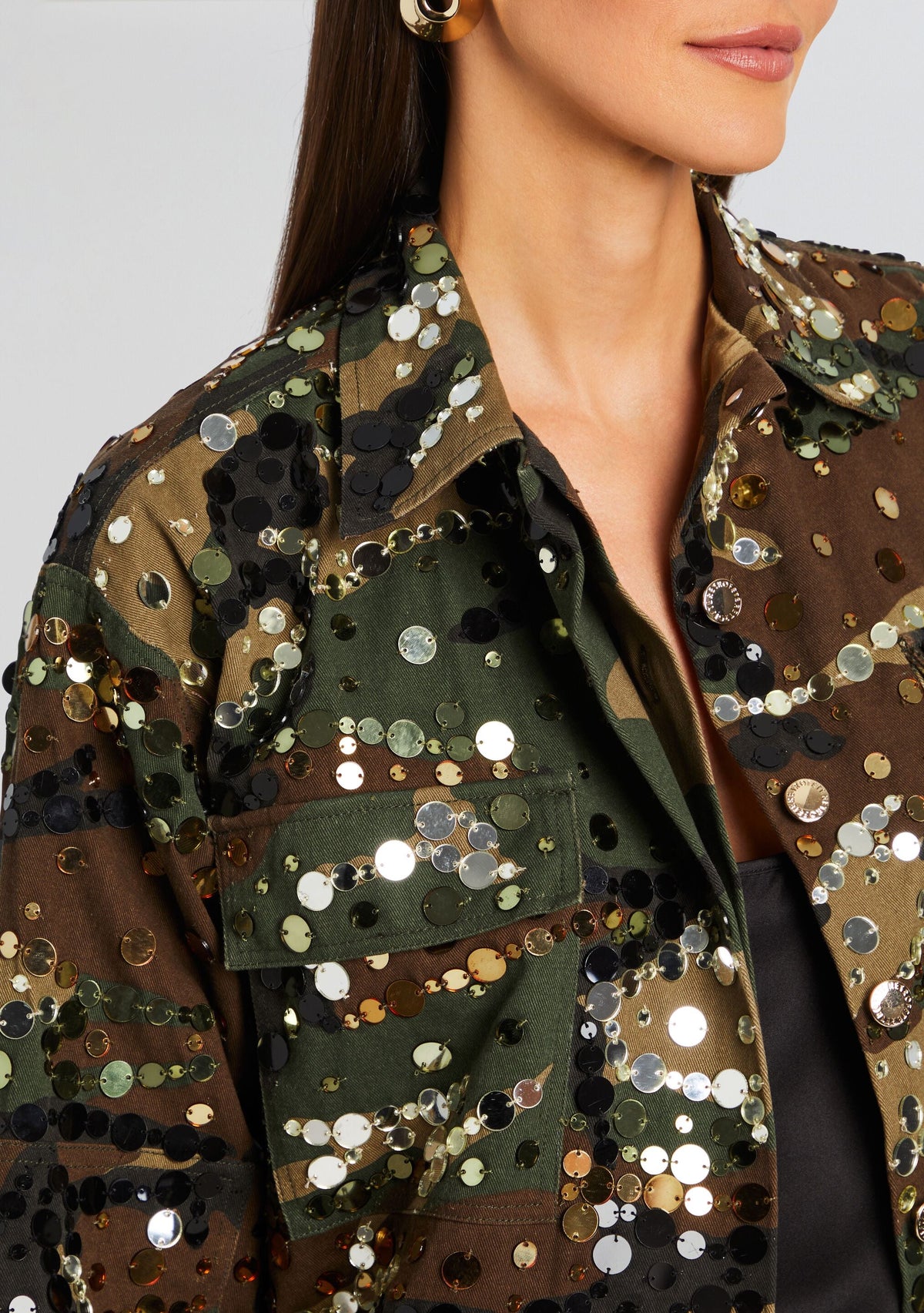 Arlie Embellished Jacket by retrofête in Camo, product image 2