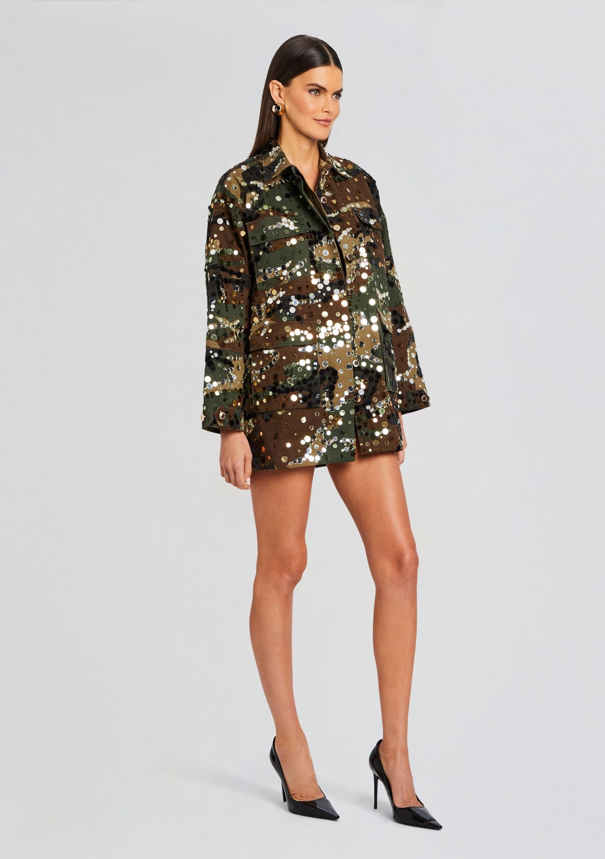 Arlie Embellished Jacket by retrofête in Camo, product image 3