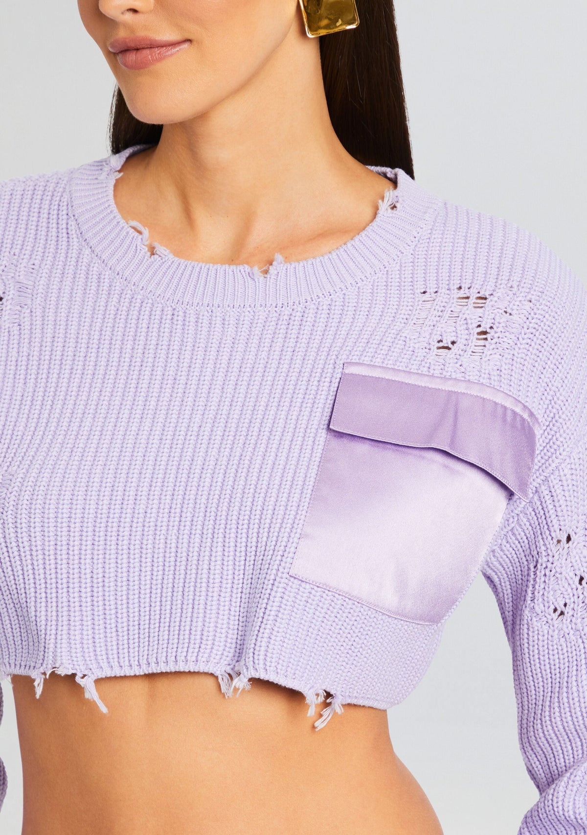 Cropped Devin Sweater by SEROYA in Lilac, product image 2