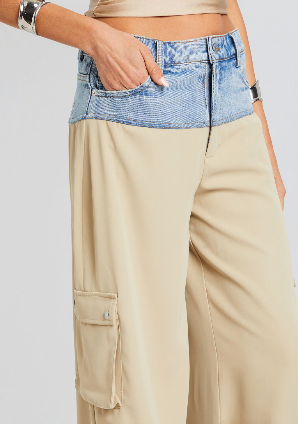 Harlow Cargo Pant by SEROYA in Oxford Coastline, product image 2