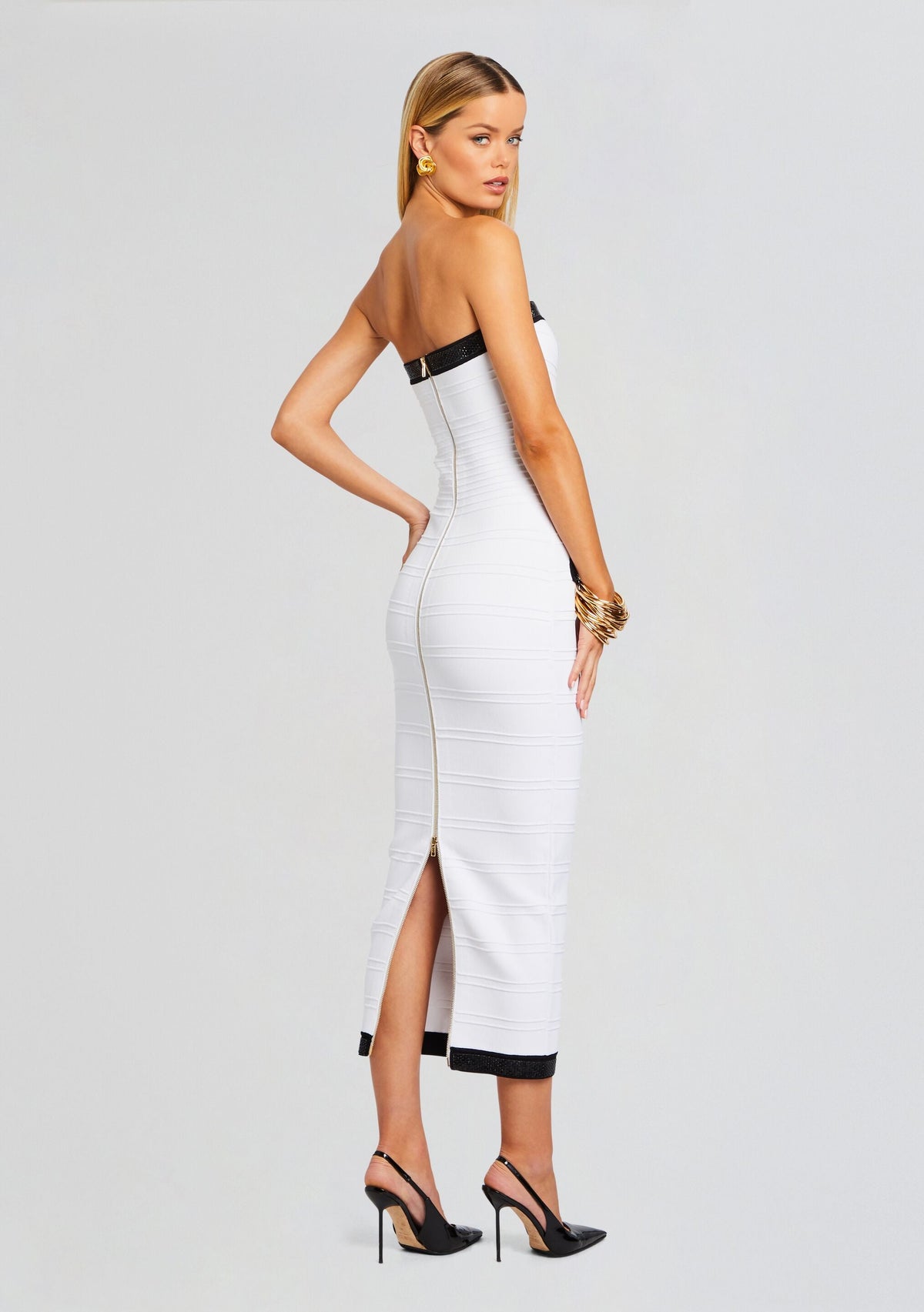 Jenn Dress by retrofête in White/Black, product image 4