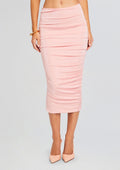 Julia Midi Skirt by SEROYA in Powder Pink, product image 1