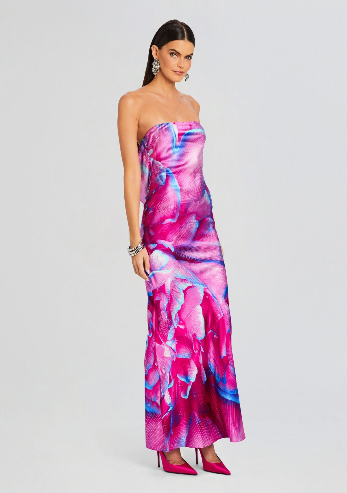 Keaton Silk Dress by retrofête in Pink Peony, product image 3