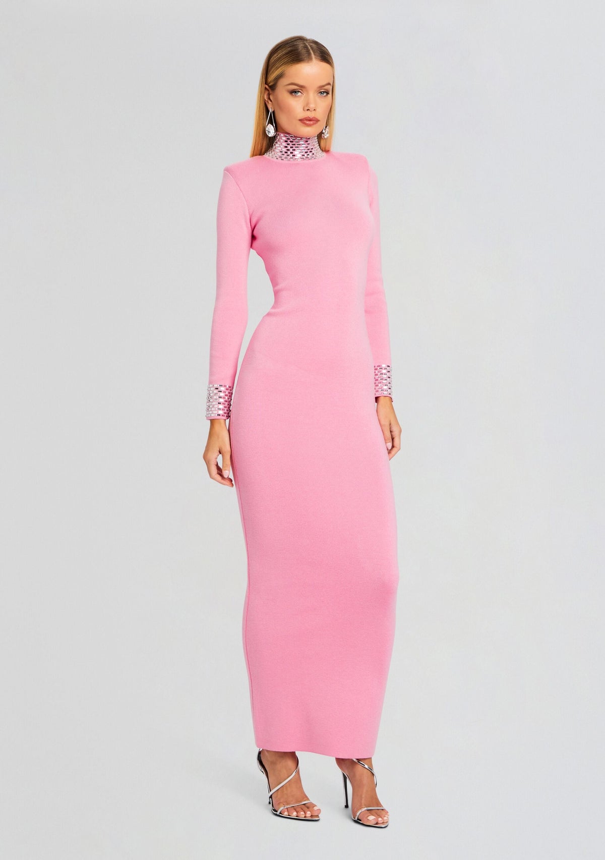 Monroe Embellished Knit Dress by retrofête in Peony Pink, product image 3