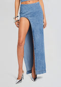 Wynter Denim Skirt by retrofête in Oasis, product image 1