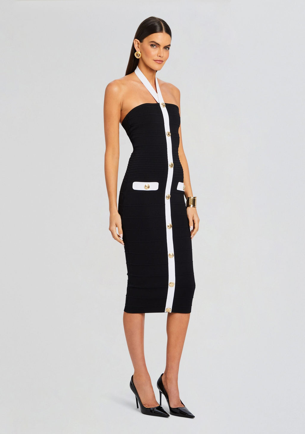 Sloane Bandage Knit Dress by retrofête in Black/White, product image 3