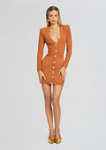 Zem Metallic Rib Knit Dress by retrofête in Metallic Rust, product image 1
