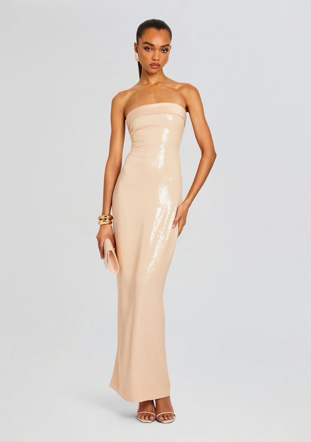 Alexandra Sequin Dress by retrofête in Nude, product image 1