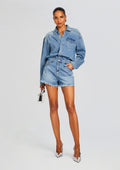 Annie Denim Romper by retrofête in Oasis, product image 1