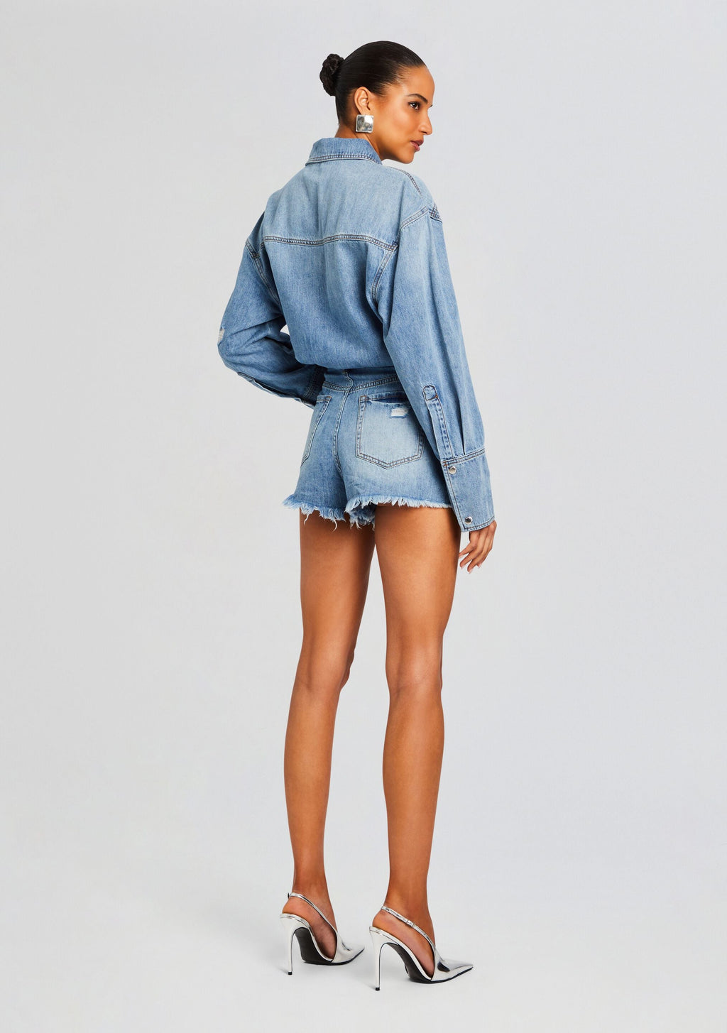 Annie Denim Romper by retrofête in Oasis, product image 4