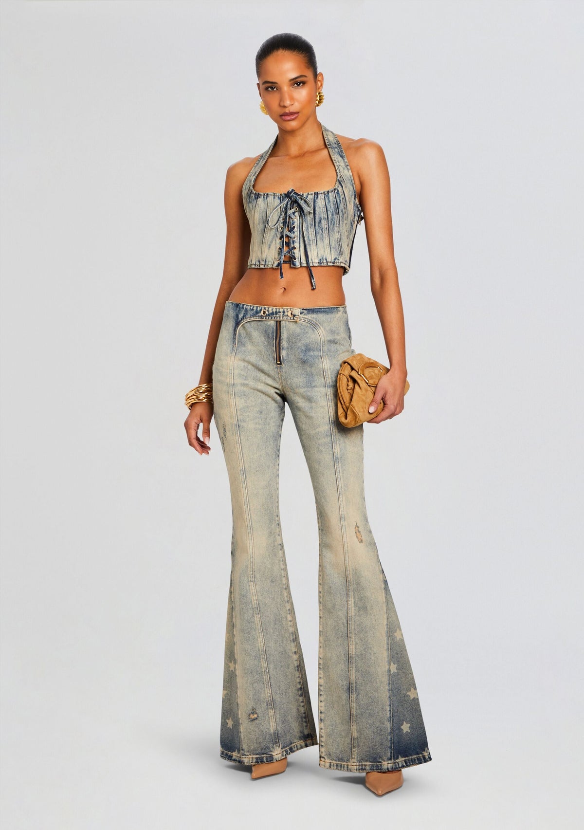 Bandit Denim Top by retrofête in Amalfi, product image 2