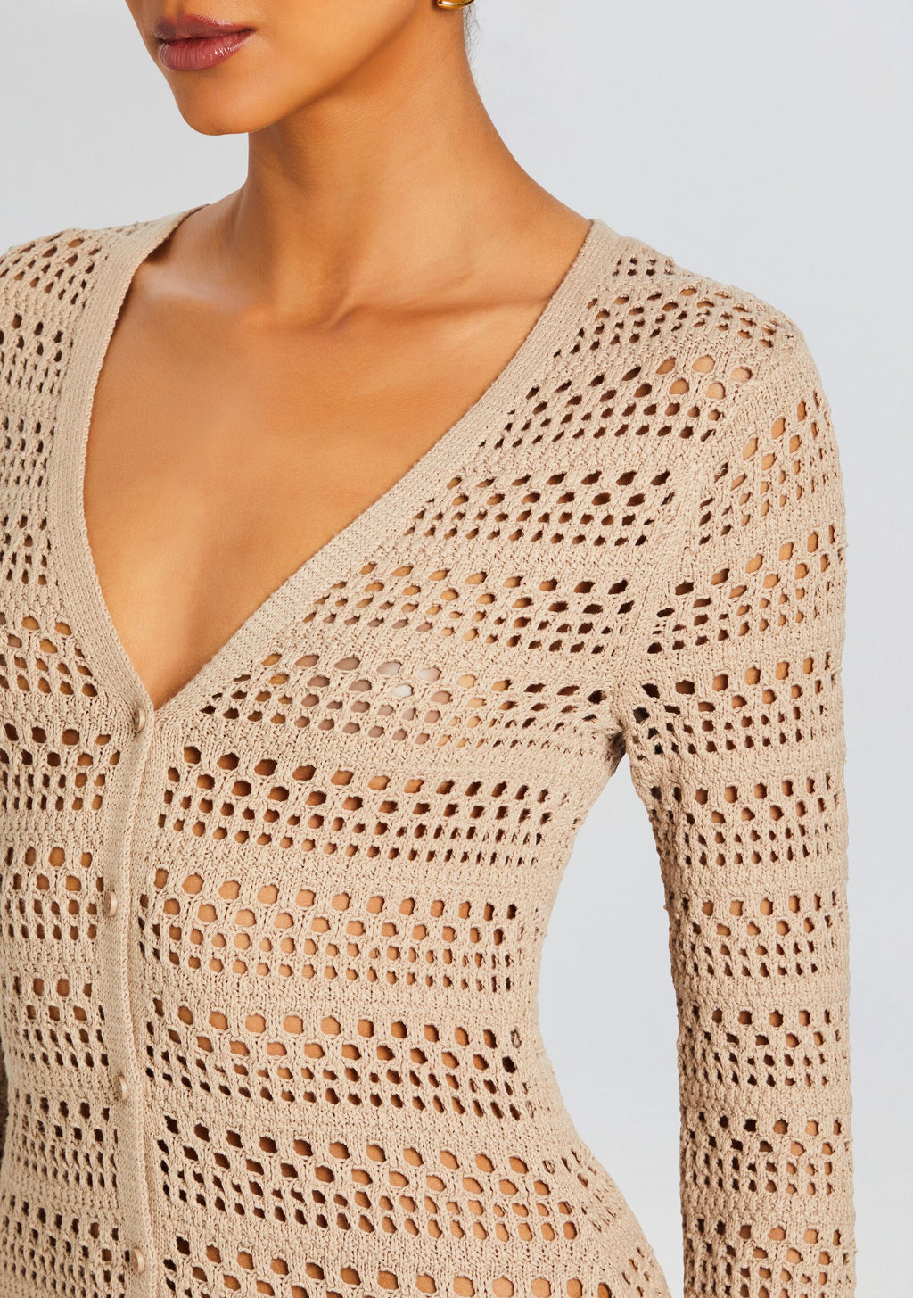 Dorothea Knit Crochet Cardigan by SEROYA in Oxford, product image 2