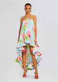Mina High Low Dress by Hemant & Nandita in Blue Floral, product image 1