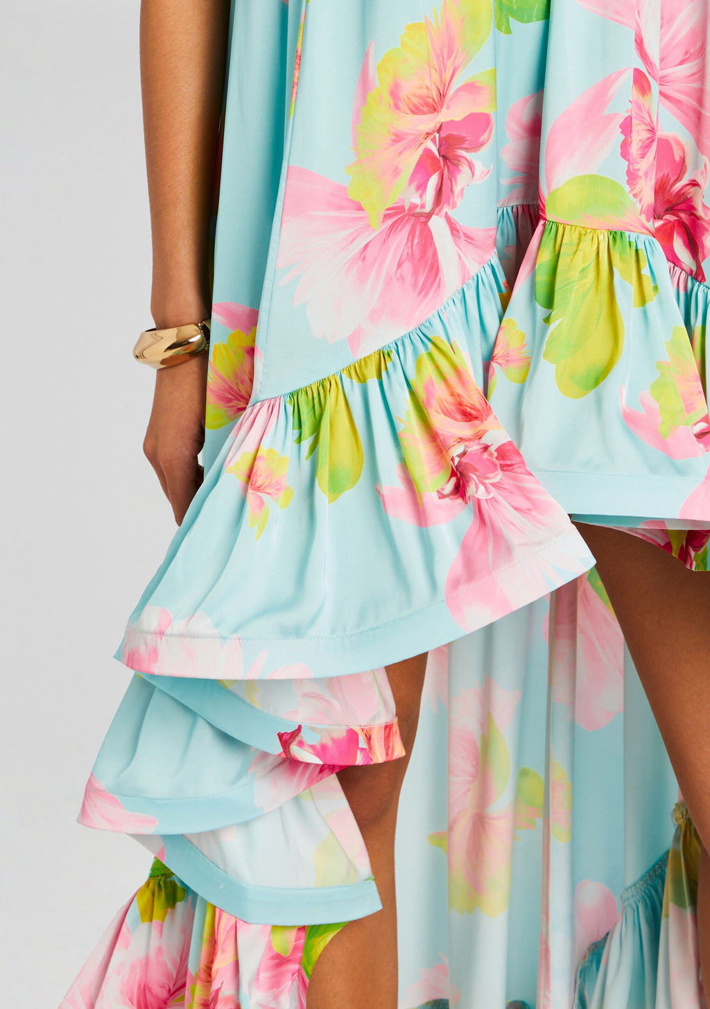 Mina High Low Dress by Hemant & Nandita in Blue Floral, product image 2
