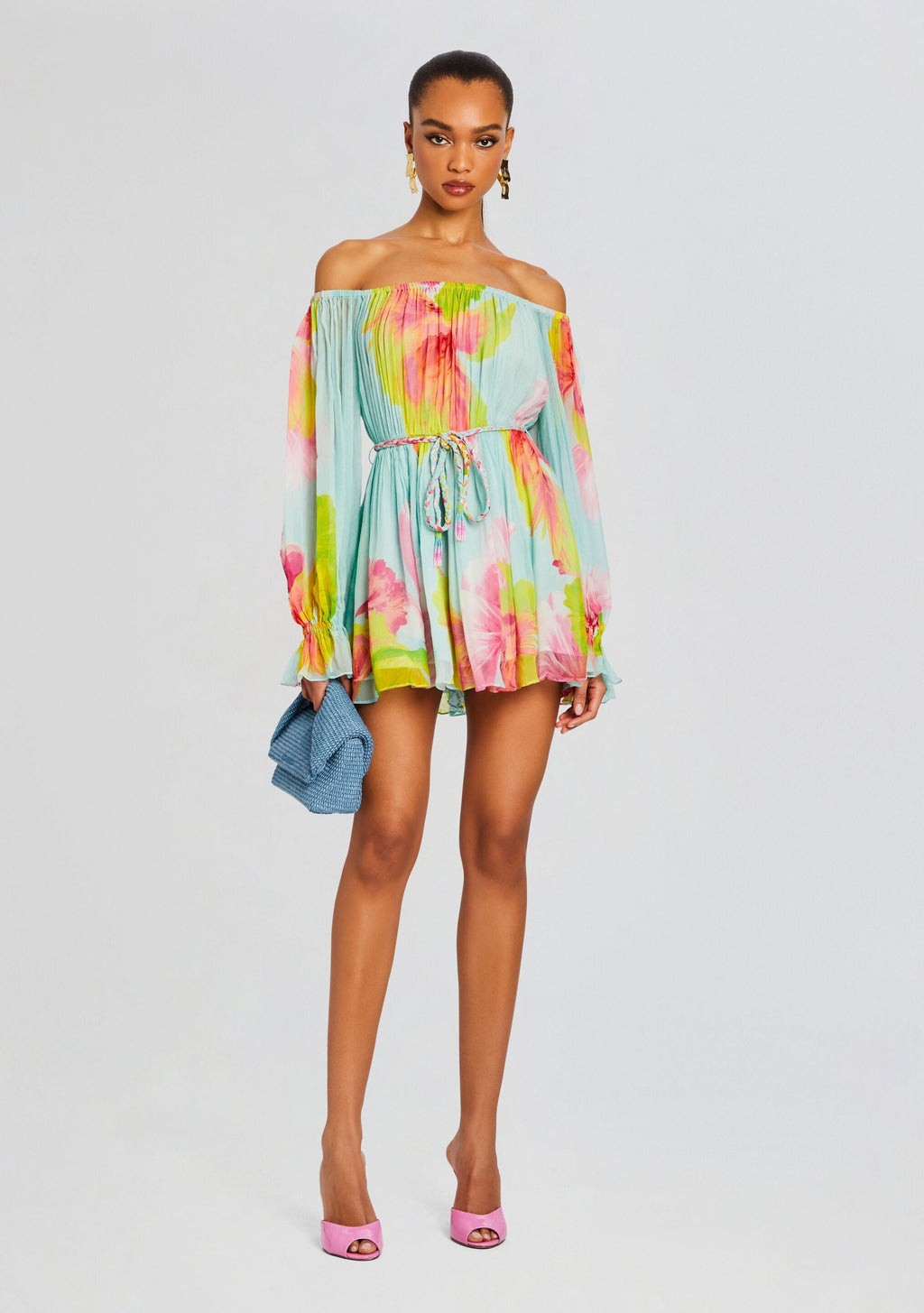 Mina Romper by Hemant & Nandita in Blue Floral, product image 5