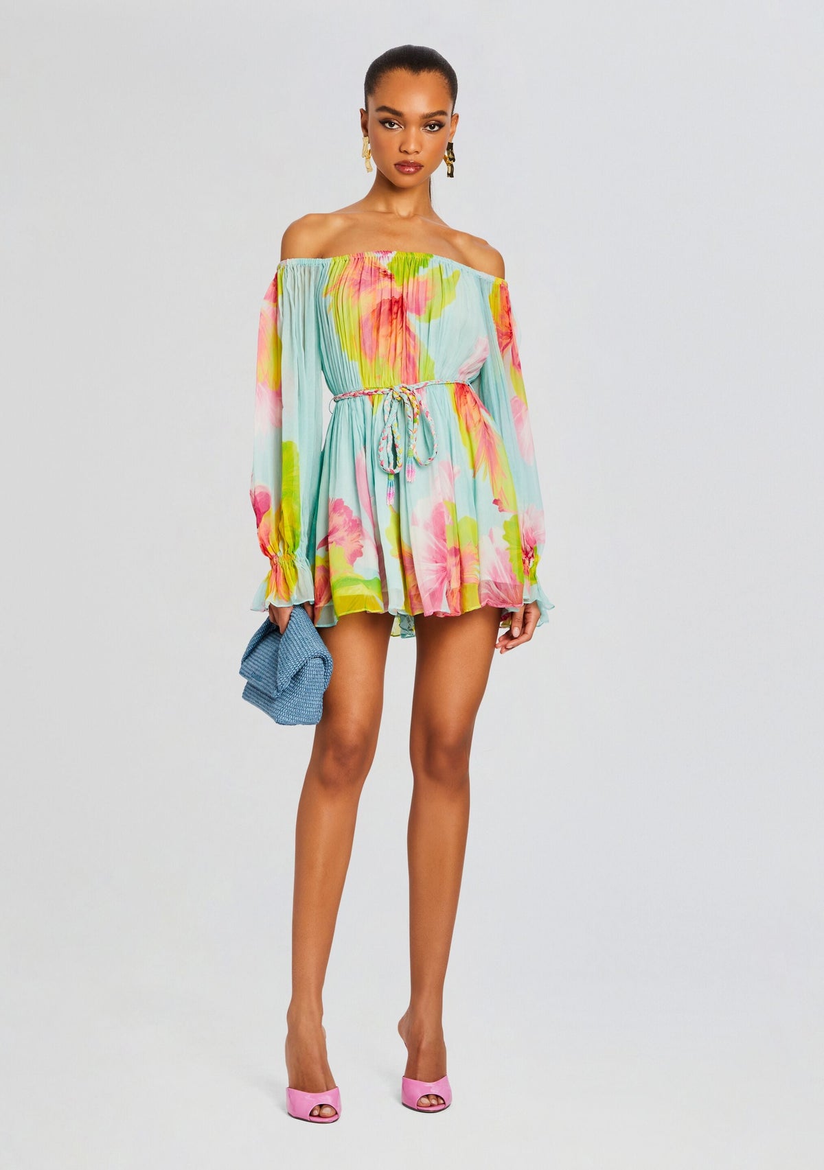 Mina Romper by Hemant & Nandita in Blue Floral, product image 5