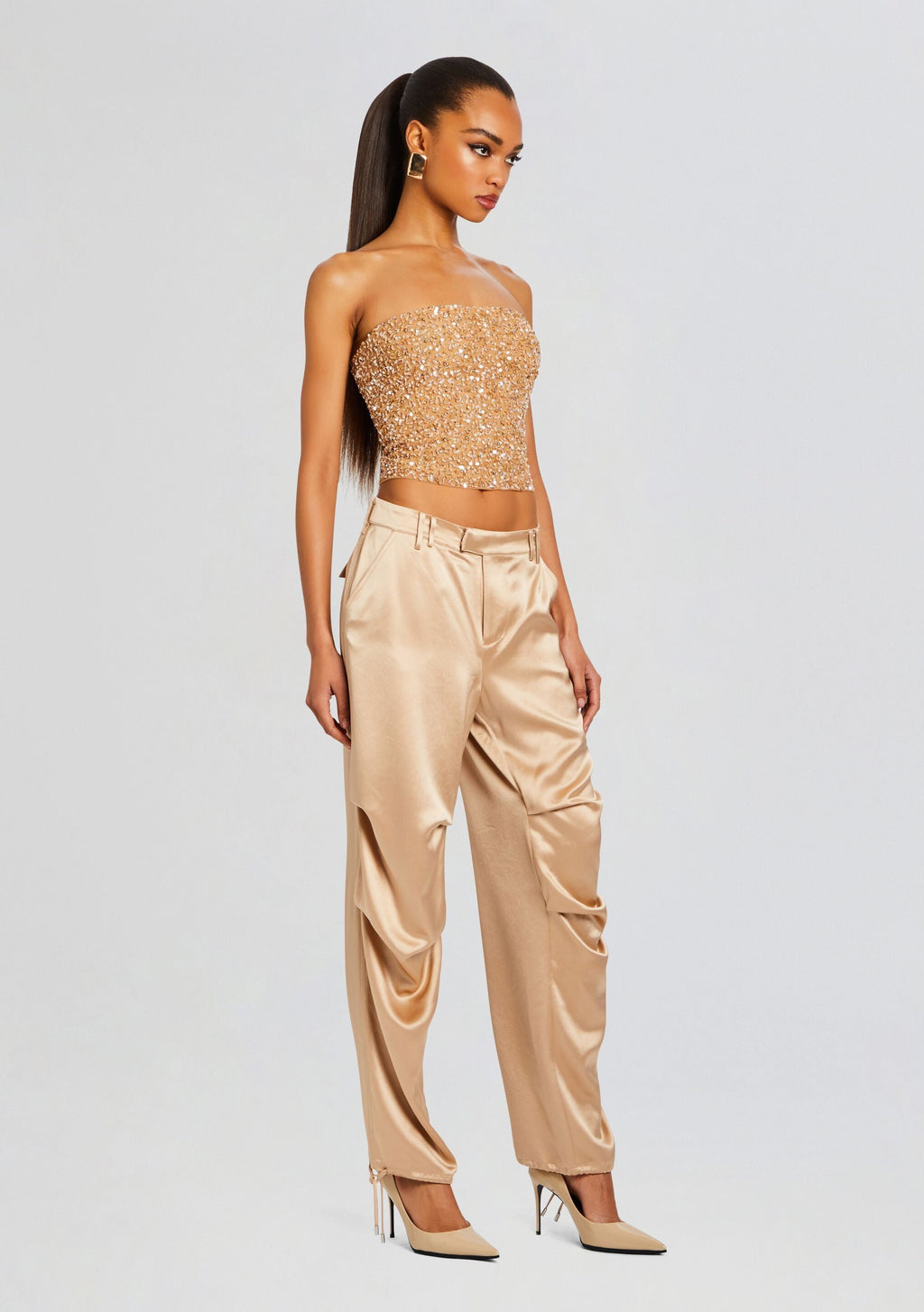 Kala Sequin Top by retrofête in Nude, product image 3
