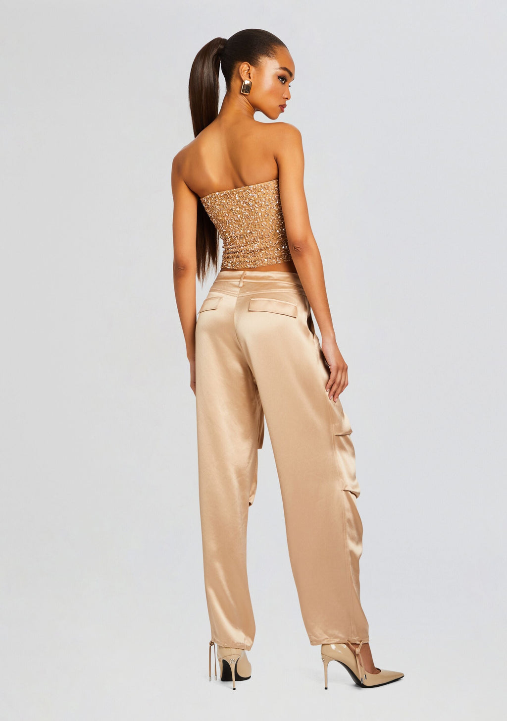 Kala Sequin Top by retrofête in Nude, product image 4