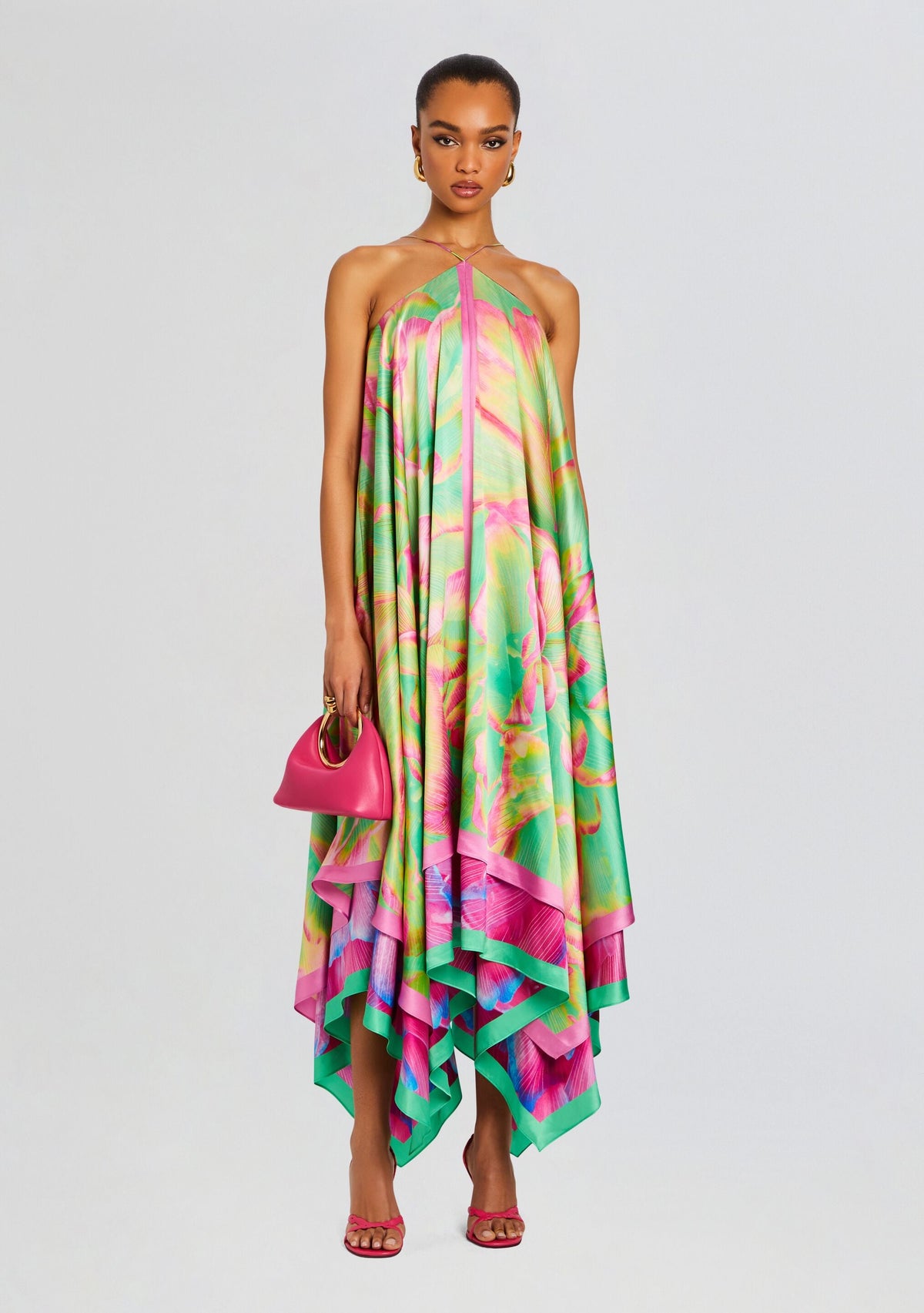 Sangria Silk Dress by retrofête in Mixed Peony, product image 1