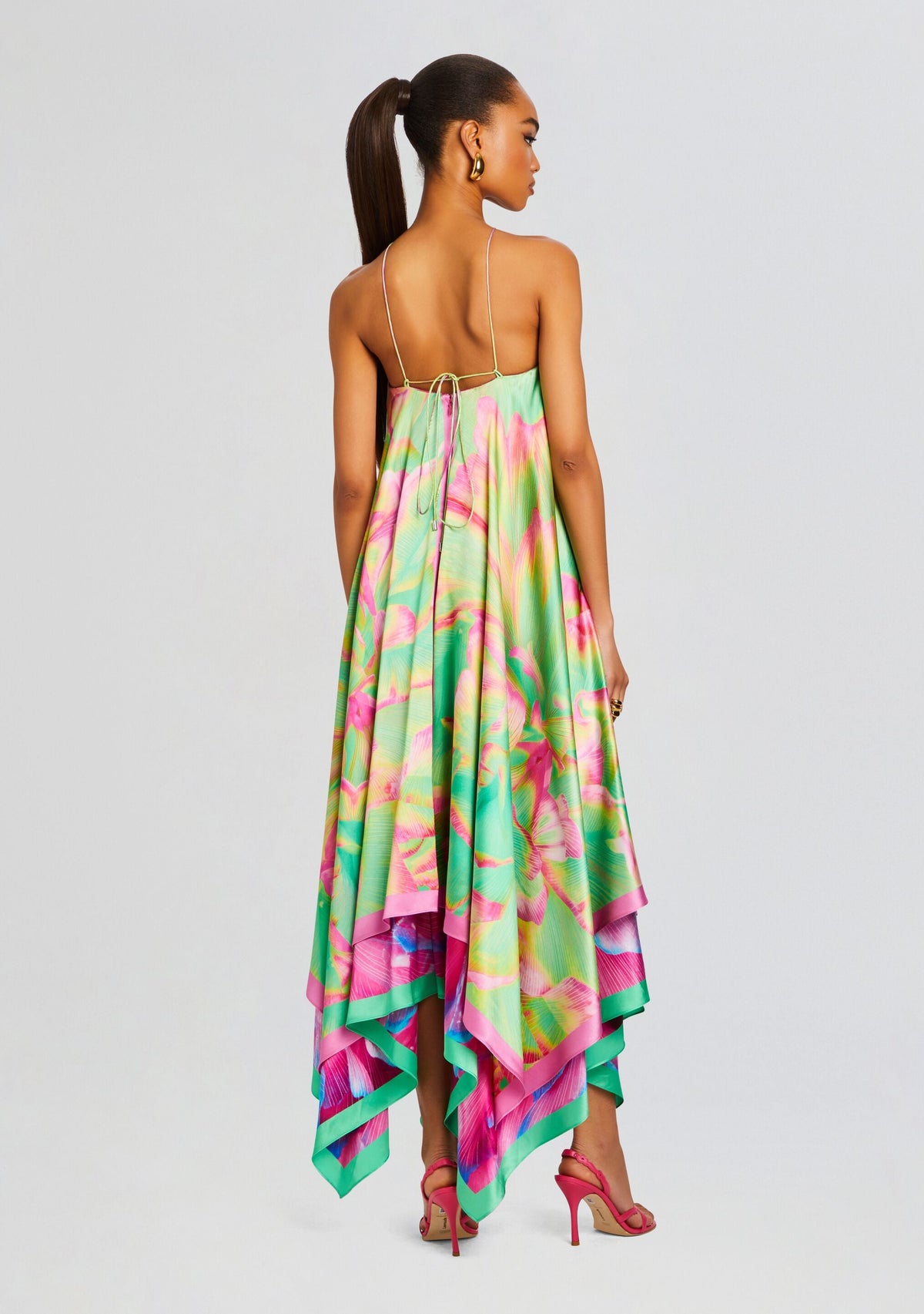 Sangria Silk Dress by retrofête in Mixed Peony, product image 4