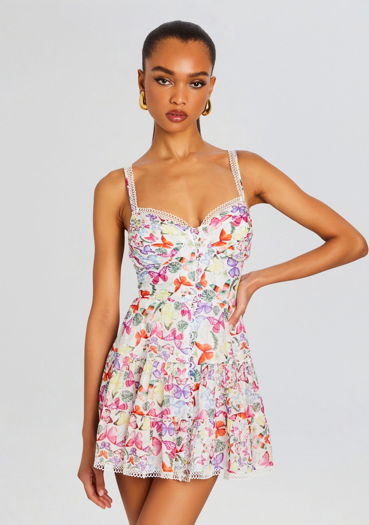 Angy Short Dress by Charo Ruiz in White Borbo, product image 5