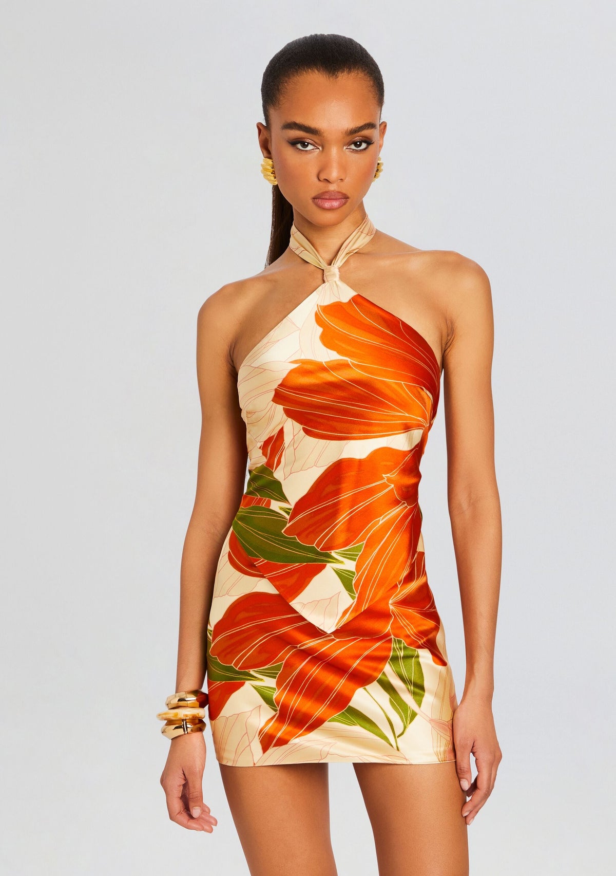 Adelaide Silk Dress by retrofête in Neutral Botanical, product image 5