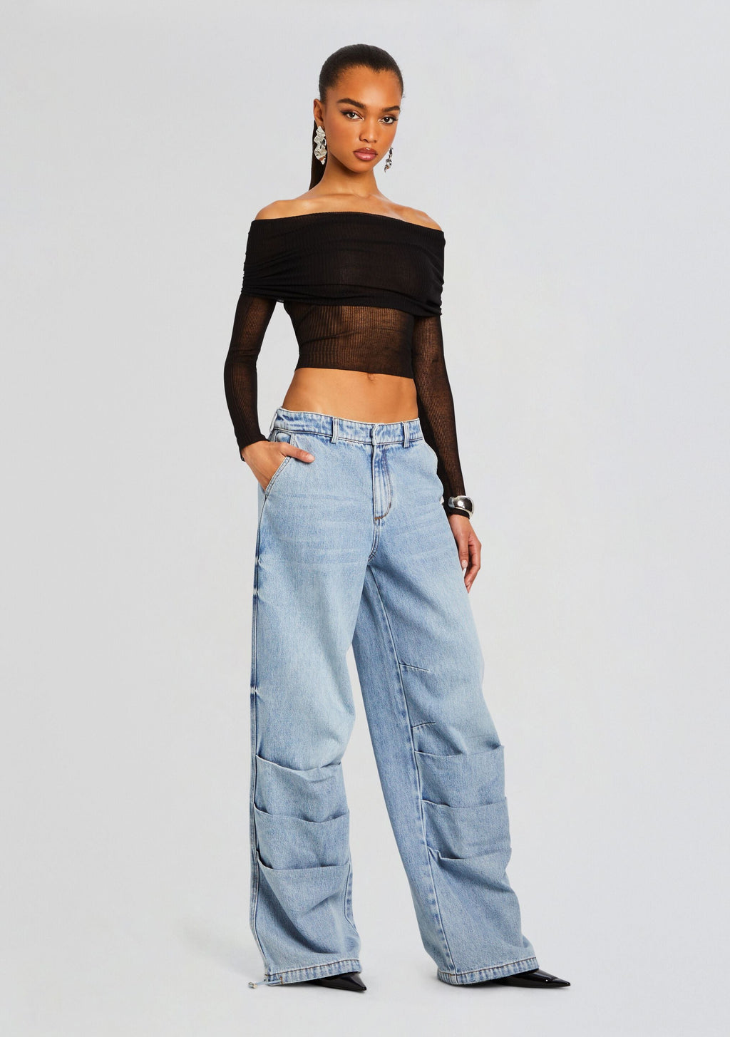 Chelle Ruched Jean by SEROYA in Coastline, product image 3