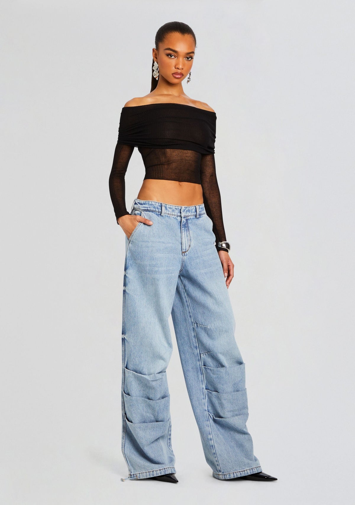 Chelle Ruched Jean by SEROYA in Coastline, product image 3