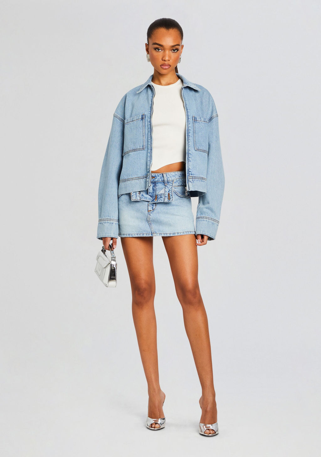 Kat Denim Skirt by SEROYA in Coastline, product image 5