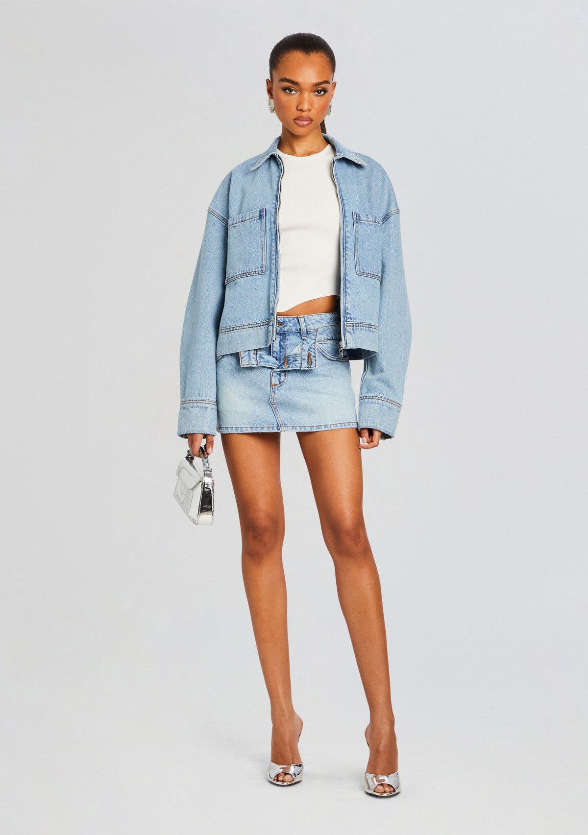 Kat Denim Skirt by SEROYA in Coastline, product image 5