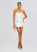 Mirielle Embellished Dress by retrofête in White, product image 1