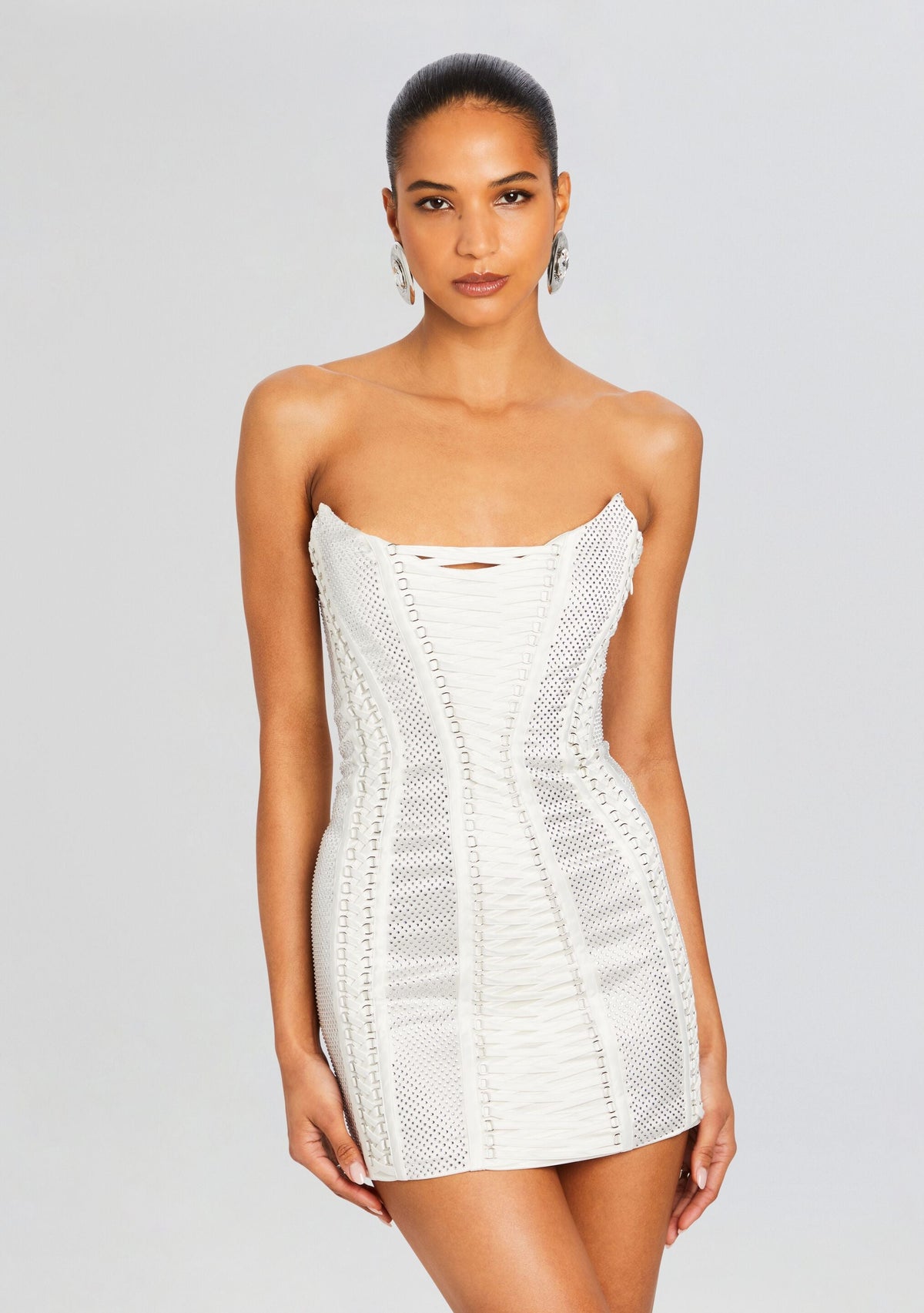 Mirielle Embellished Dress by retrofête in White, product image 5