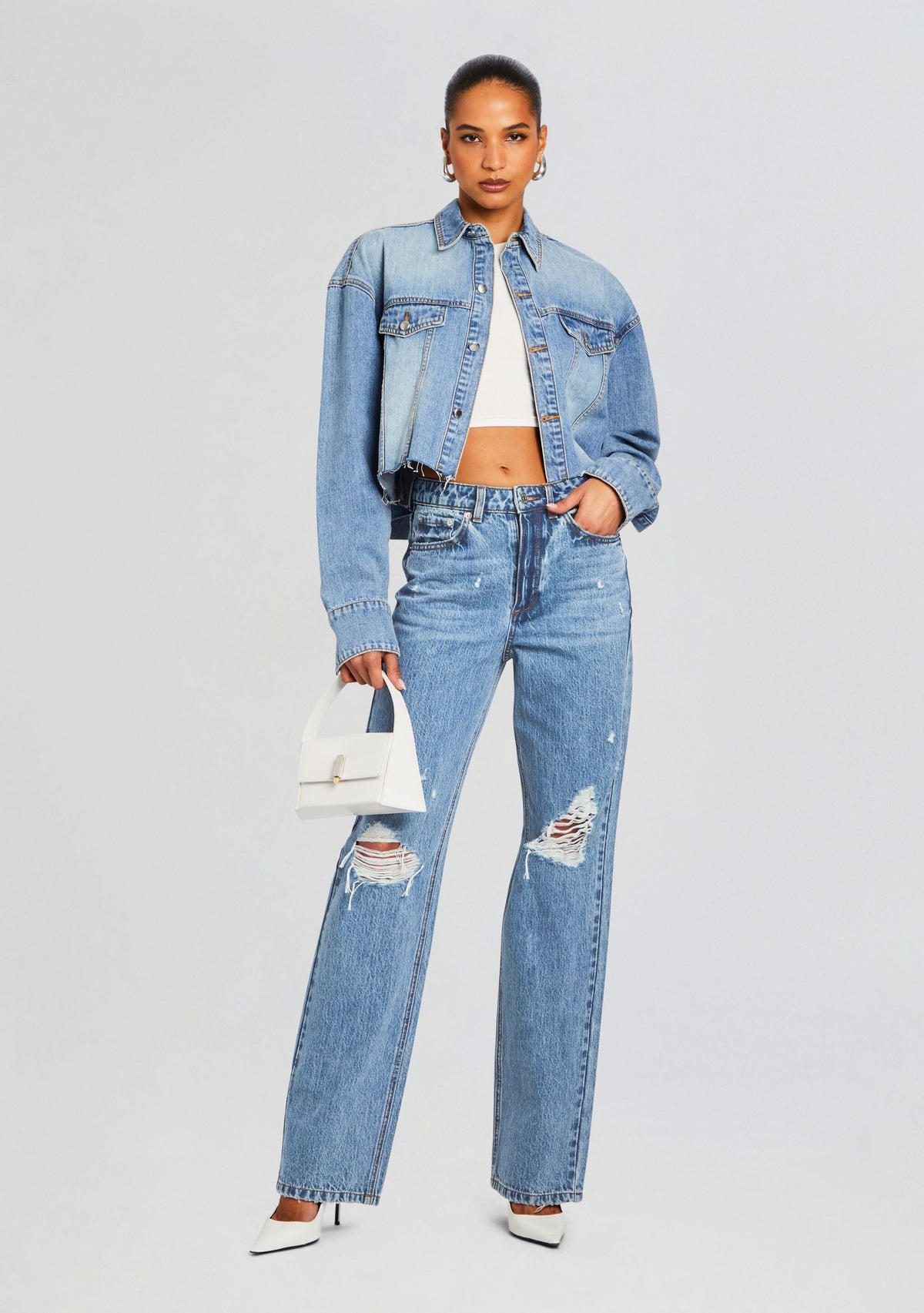 Nicki Denim Jacket by SEROYA in River, product image 5