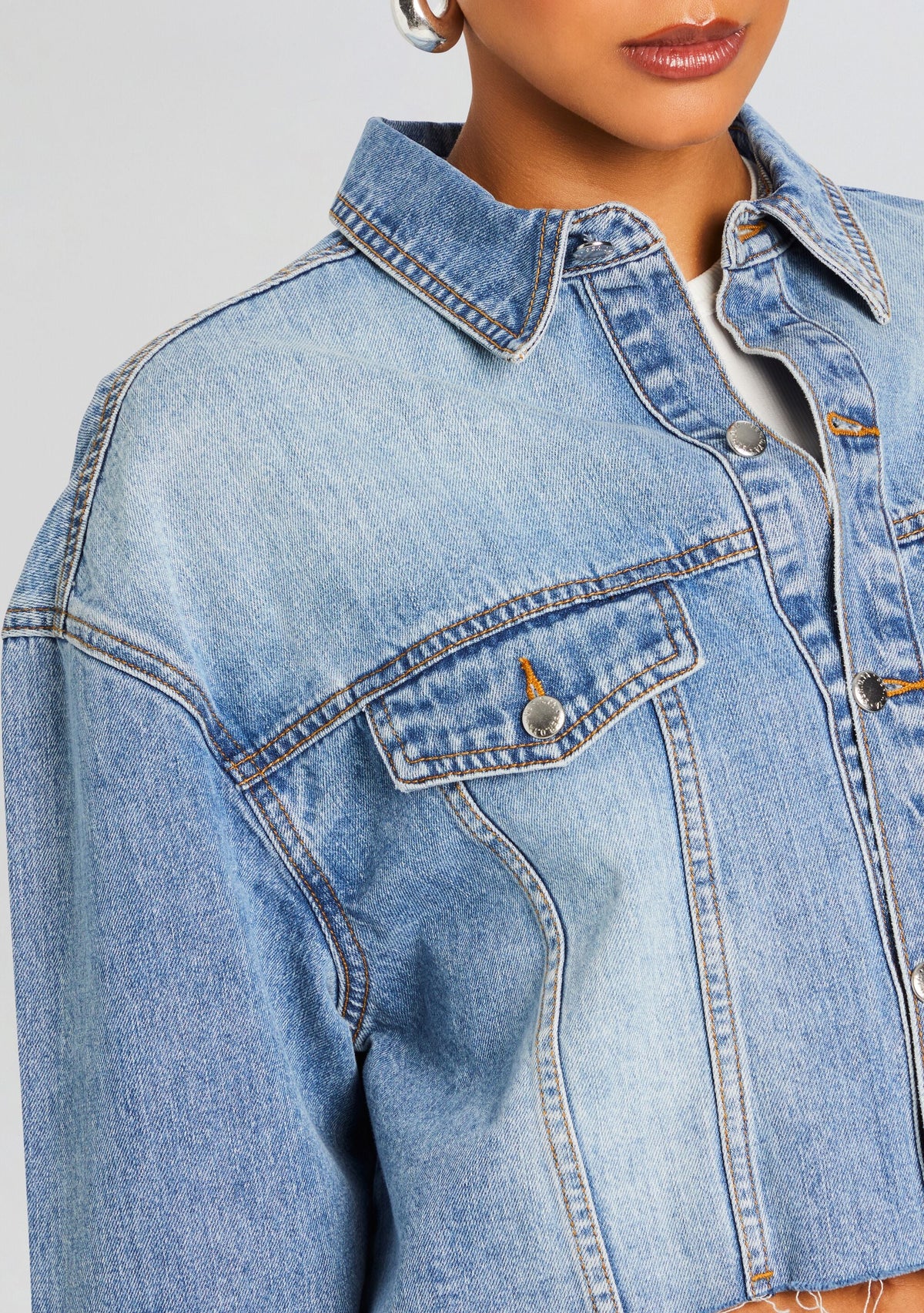 Nicki Denim Jacket by SEROYA in River, product image 2