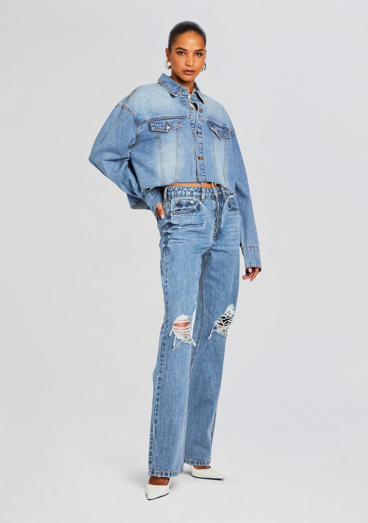 Nicki Denim Jacket by SEROYA in River, product image 3
