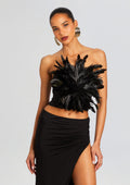 Nicki Feather Top by retrofête in Black, product image 1