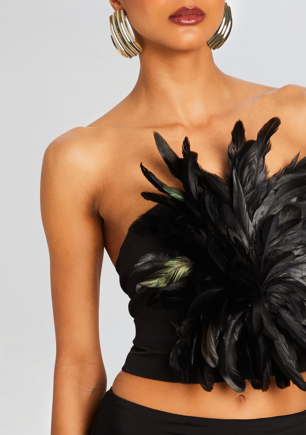 Nicki Feather Top by retrofête in Black, product image 2