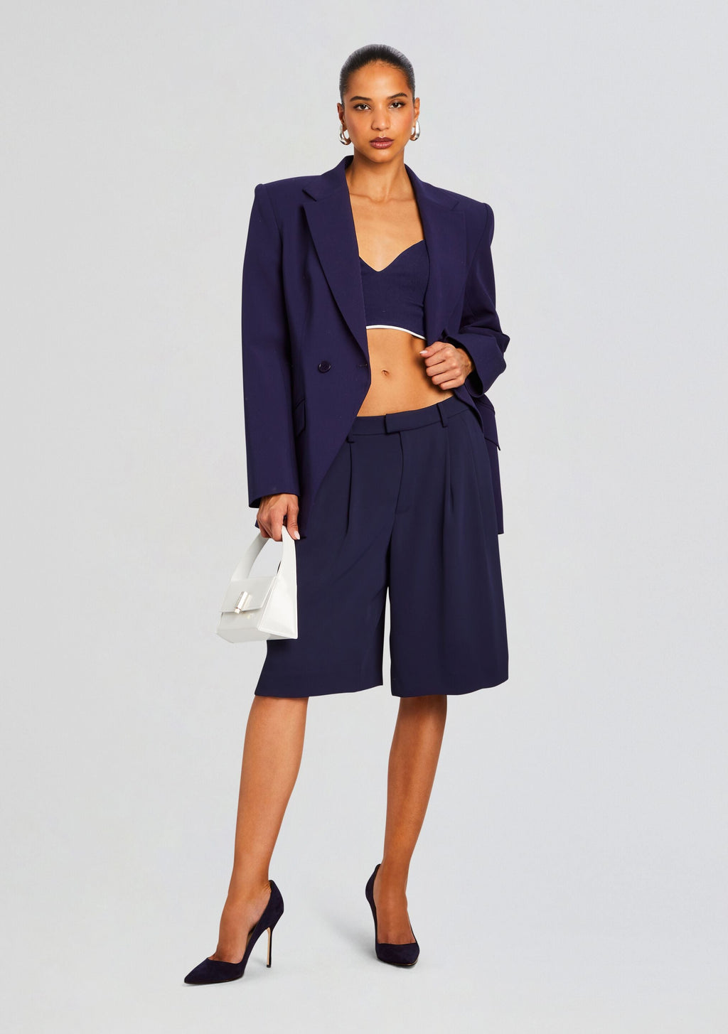 Basha Bra Top by SEROYA in Navy, product image 5