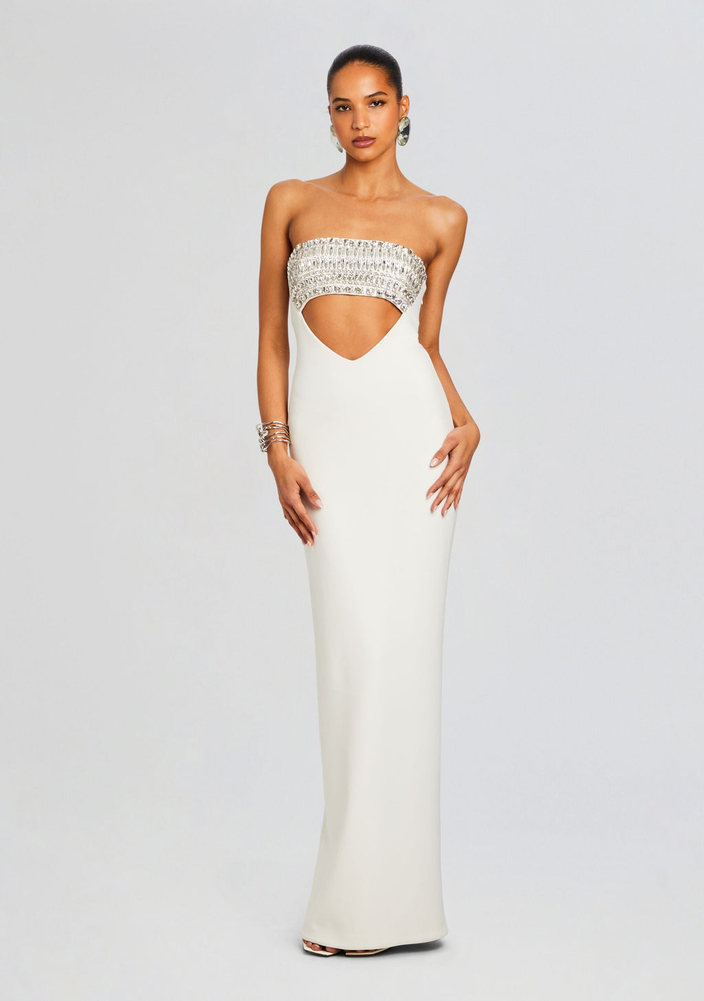Swan Dress by retrofête in White/Silver, product image 1