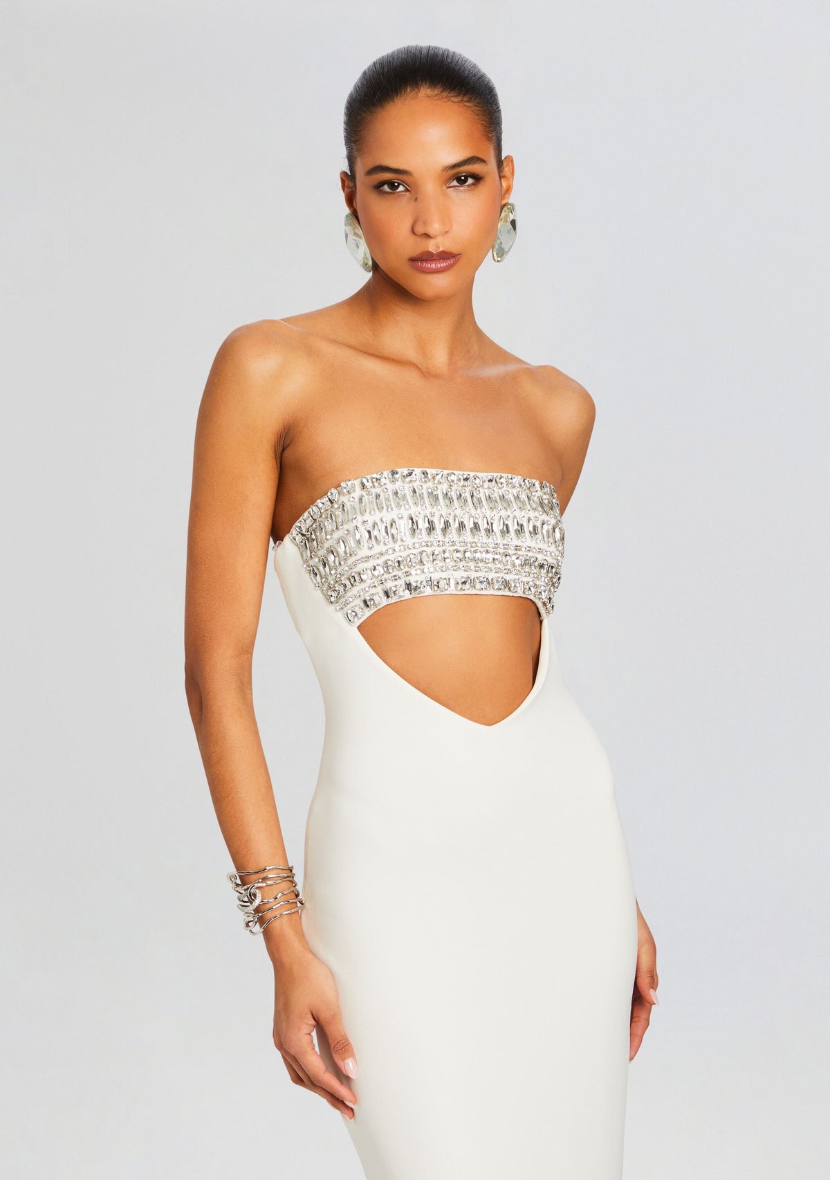 Swan Dress by retrofête in White/Silver, product image 5
