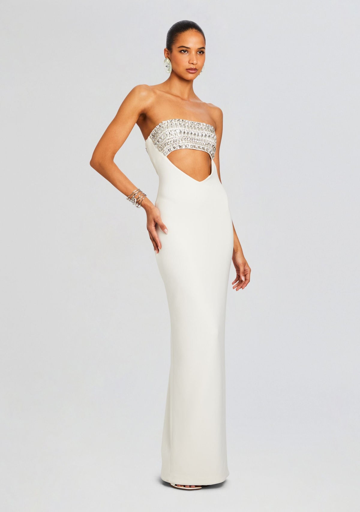 Swan Dress by retrofête in White/Silver, product image 3