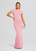Airess Knit Maxi Dress by SEROYA in Powder Pink, product image 1
