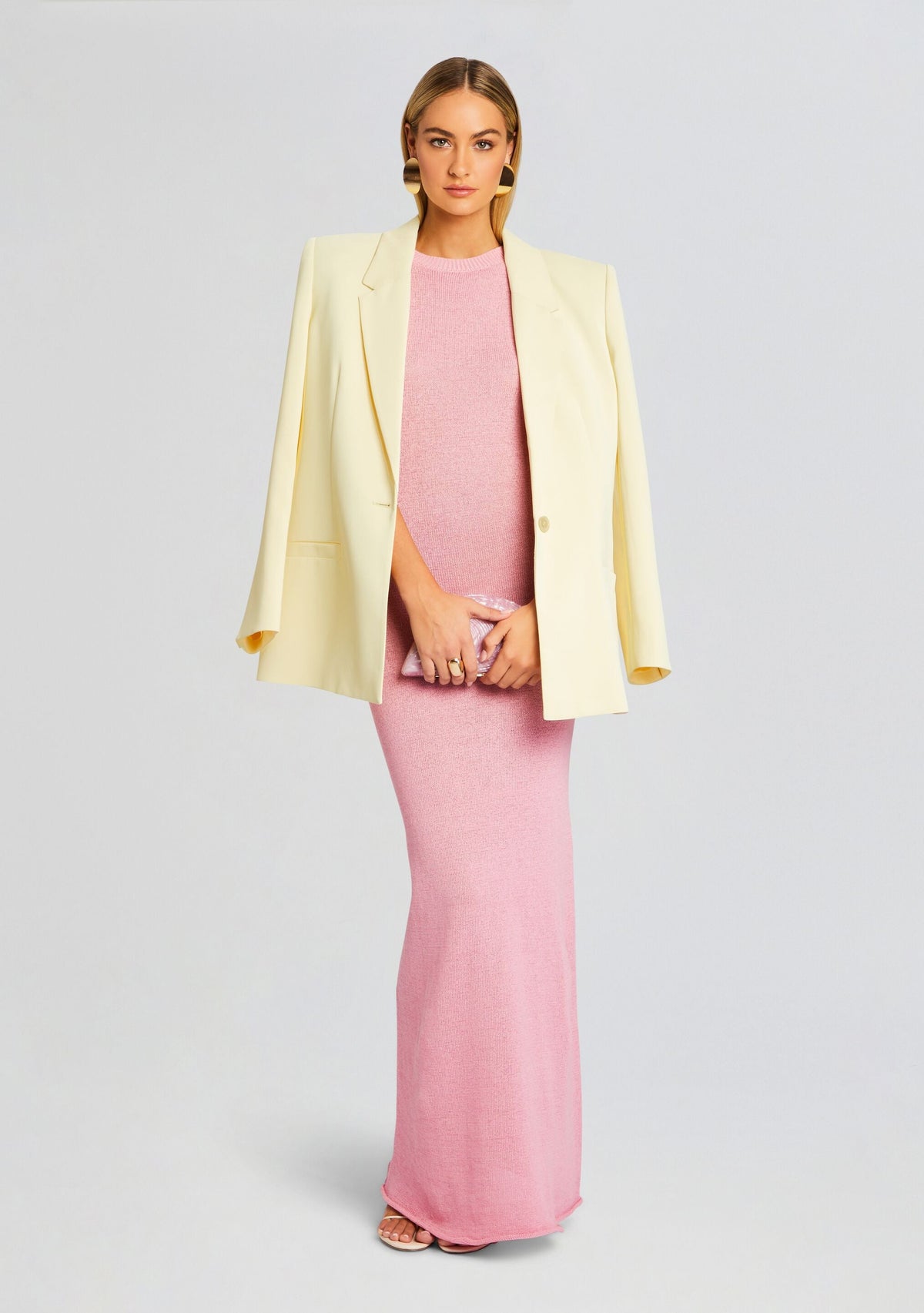 Airess Knit Maxi Dress by SEROYA in Powder Pink, product image 5