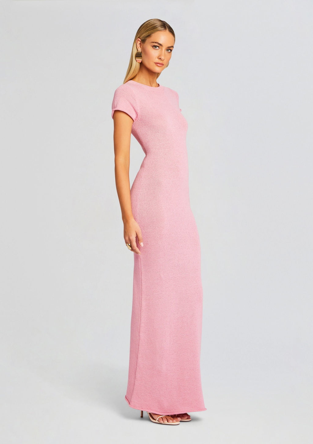 Airess Knit Maxi Dress by SEROYA in Powder Pink, product image 3
