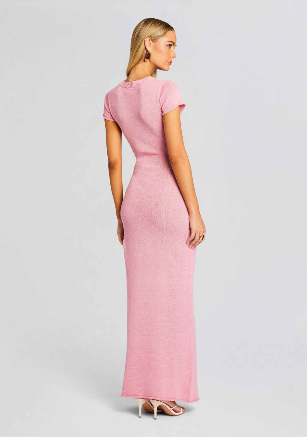Airess Knit Maxi Dress by SEROYA in Powder Pink, product image 4
